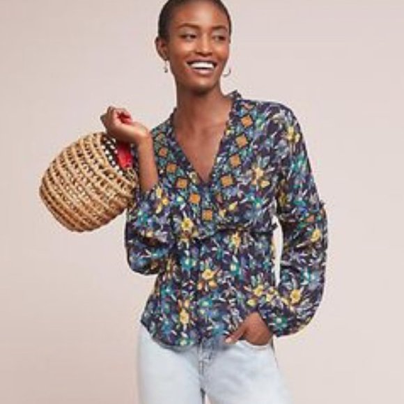 Anthropologie Meadow Rue Strasser Boho Top Anthro - Picture 1 of 6